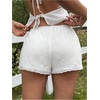 image:imageMakeMeChic Womens Contrast Lace Shorts Elastic Low Waist Lounge Shorts