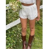 image:imageMakeMeChic Womens Contrast Lace Shorts Elastic Low Waist Lounge Shorts