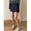 image:imageMakeMeChic Womens Denim Shorts Wrap Tie Wide Leg Summer Y2K Jean Skorts with PocketDark Wash Blue