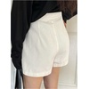 image:imageMakeMeChic Womens Denim Shorts Wrap Tie Wide Leg Summer Y2K Jean Skorts with PocketWhite