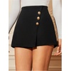 image:imageMakeMeChic Womens Dressy Shorts Button High Waisted Warp Skirt Business Casual SkortsBlack