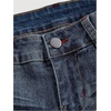 image:imageMakeMeChic Womens Faux Fur Denim Shorts Low Waist Punk Skinny Micro ShortsDark Wash