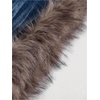 image:imageMakeMeChic Womens Faux Fur Denim Shorts Low Waist Punk Skinny Micro ShortsDark Wash