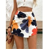 image:imageMakeMeChic Womens Floral Boho Shorts Twist Front Elastic Waist Summer Beach Vacation ShortsFloral Print White