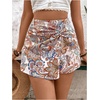 image:imageMakeMeChic Womens Floral Boho Shorts Twist Front Elastic Waist Summer Beach Vacation ShortsMulticolor