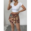 image:imageMakeMeChic Womens Floral Boho Shorts Twist Front Elastic Waist Summer Beach Vacation ShortsMulticolor Paisley