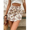 image:imageMakeMeChic Womens Floral Boho Shorts Twist Front Elastic Waist Summer Beach Vacation ShortsSquare Apricot