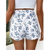 image:imageMakeMeChic Womens Floral Boho Shorts Twist Front Elastic Waist Summer Beach Vacation ShortsWhite
