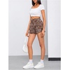 image:imageMakeMeChic Womens Gingham Ruffle Lounge Shorts Elastic High Waist Pajamas Boxer ShortsLeopard Multi N