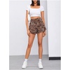 image:imageMakeMeChic Womens Gingham Ruffle Lounge Shorts Elastic High Waist Pajamas Boxer ShortsLeopard Multi N
