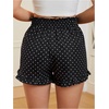 image:imageMakeMeChic Womens Gingham Ruffle Lounge Shorts Elastic High Waist Pajamas Boxer ShortsPolka Dots Black