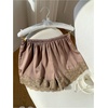 image:imageMakeMeChic Womens Lace Micro Mini Shorts Low Rise Satin Silk Summer Coquette Lounge ShortsBrown