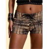 image:imageMakeMeChic Womens Mini Micro Shorts Camo Graphic Low Waist Lace Up Skinny Wonder ShortsBrown