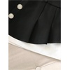 image:imageMakeMeChic Womens Pleated Mini Skorts Rhinestone Buttons High Waisted Y2K Micro ShortsBlack and White