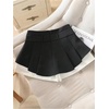 image:imageMakeMeChic Womens Pleated Mini Skorts Rhinestone Buttons High Waisted Y2K Micro ShortsBlack and White