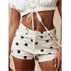 image:imageMakeMeChic Womens Polka Dots Denim Shorts Straight Leg Low Rise Summer Y2K Micro Mini JortBlack and White