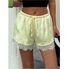 image:imageMakeMeChic Womens Satin Lace Boxer Shorts Y2k Elastic Waist Lounge Slip Shorts French KnickersLight Yellow
