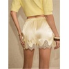 image:imageMakeMeChic Womens Satin Lace Shorts Summer Wide Leg Lounge Pajama Silk Mini ShortsLight Yellow