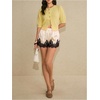 image:imageMakeMeChic Womens Satin Lace Shorts Summer Wide Leg Lounge Pajama Silk Mini ShortsMulticolor
