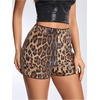 image:imageMakeMeChic Womens Sequin Shorts Sparkly Y2K Party Glitter Elastic Waist Mini ShortsLeopard Multi