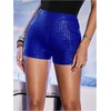 image:imageMakeMeChic Womens Sequin Shorts Sparkly Y2K Party Glitter Elastic Waist Mini ShortsRoyal Blue