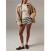 image:imageMakeMeChic Womens Striped Micro Shorts Low Rise Y2K Summer Cute Booty ShortsBlue Beige