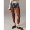 image:imageMakeMeChic Womens Striped Micro Shorts Low Rise Y2K Summer Cute Booty ShortsDark Blue