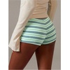 image:imageMakeMeChic Womens Striped Micro Shorts Low Rise Y2K Summer Cute Booty ShortsLight Green