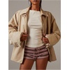 image:imageMakeMeChic Womens Striped Micro Shorts Low Rise Y2K Summer Cute Booty ShortsPink Brown