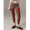 image:imageMakeMeChic Womens Striped Micro Shorts Low Rise Y2K Summer Cute Booty ShortsPink Brown