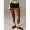 image:imageMakeMeChic Womens Striped Micro Shorts Low Rise Y2K Summer Cute Booty ShortsSolid Black