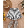 image:imageMakeMeChic Womens Striped Mini Shorts Low Waist Ruffle Summer Vacation ShortsBlack and White