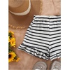 image:imageMakeMeChic Womens Striped Mini Shorts Low Waist Ruffle Summer Vacation ShortsBlack and White