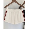 image:imageMakeMeChic Womens Striped Summer Shorts Workout Running Shorts Mini Micro Sweat Track Shorts Gym Athletic WearApricot
