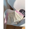 image:imageMakeMeChic Womens Striped Summer Shorts Workout Running Shorts Mini Micro Sweat Track Shorts Gym Athletic WearApricot and Pink