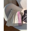 image:imageMakeMeChic Womens Striped Summer Shorts Workout Running Shorts Mini Micro Sweat Track Shorts Gym Athletic WearApricot and Pink