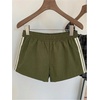 image:imageMakeMeChic Womens Striped Summer Shorts Workout Running Shorts Mini Micro Sweat Track Shorts Gym Athletic WearArmy Green B