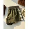 image:imageMakeMeChic Womens Striped Summer Shorts Workout Running Shorts Mini Micro Sweat Track Shorts Gym Athletic WearArmy Green B