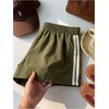 image:imageMakeMeChic Womens Striped Summer Shorts Workout Running Shorts Mini Micro Sweat Track Shorts Gym Athletic WearArmy Green B