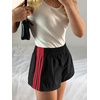 image:imageMakeMeChic Womens Striped Summer Shorts Workout Running Shorts Mini Micro Sweat Track Shorts Gym Athletic WearBlack and Red