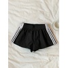 image:imageMakeMeChic Womens Striped Summer Shorts Workout Running Shorts Mini Micro Sweat Track Shorts Gym Athletic WearBlack and White