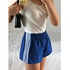 image:imageMakeMeChic Womens Striped Summer Shorts Workout Running Shorts Mini Micro Sweat Track Shorts Gym Athletic WearBlue