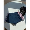 image:imageMakeMeChic Womens Striped Summer Shorts Workout Running Shorts Mini Micro Sweat Track Shorts Gym Athletic WearDark Blue