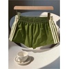image:imageMakeMeChic Womens Striped Summer Shorts Workout Running Shorts Mini Micro Sweat Track Shorts Gym Athletic WearGreen and Beige