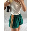 image:imageMakeMeChic Womens Striped Summer Shorts Workout Running Shorts Mini Micro Sweat Track Shorts Gym Athletic WearGreen and Yellow