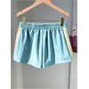 image:imageMakeMeChic Womens Striped Summer Shorts Workout Running Shorts Mini Micro Sweat Track Shorts Gym Athletic WearLace Blue and Yellow