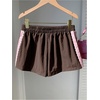 image:imageMakeMeChic Womens Striped Summer Shorts Workout Running Shorts Mini Micro Sweat Track Shorts Gym Athletic WearLace Brown and Pink