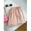 image:imageMakeMeChic Womens Striped Summer Shorts Workout Running Shorts Mini Micro Sweat Track Shorts Gym Athletic WearLace Pink and White