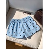 image:imageMakeMeChic Womens Striped Summer Shorts Workout Running Shorts Mini Micro Sweat Track Shorts Gym Athletic WearLight Blue Polka Dots