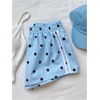 image:imageMakeMeChic Womens Striped Summer Shorts Workout Running Shorts Mini Micro Sweat Track Shorts Gym Athletic WearLight Blue Polka Dots